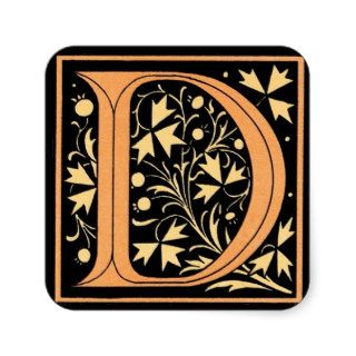 Vintage Black & Gold Letter ‘D’   Sticker