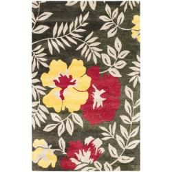 Handmade Soho Brown/Multi New Zealand Wool Floral Rug (7'6" x 9'6") Safavieh 7x9   10x14 Rugs