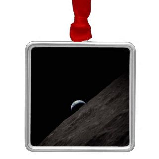 Crescent Earth Rising Behind the Moon Christmas Ornament