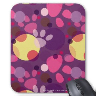 Pink Panther Paw Prints Over Polka Dots Mouse Pads