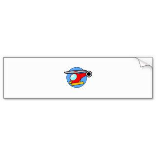 Cartoon Kids Helicopter Bumper Stickers