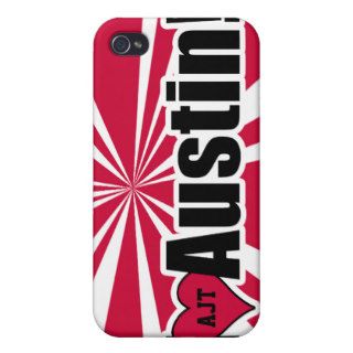 Red I love Austin custom ® i iPhone 4/4S Case