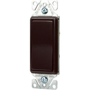 Cooper Wiring Devices Standard Grade 15 Amp Single Pole Decorator Switch with Back Push and Side Wiring   Brown 7501B BOX