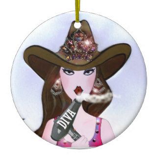 "Cowgirl Hair Stylist" Diva Ornament