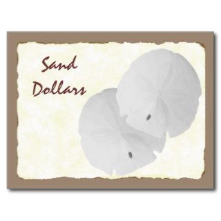 Sand Dollar Beach Wedding Table Name Card Postcards