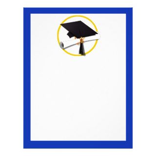 Graduation Cap & Diploma (1) Blue Background Full Color Flyer