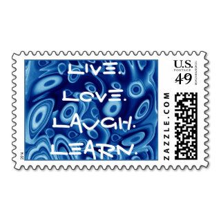 Live Love Laugh Learn in BLUE Postage Stamp
