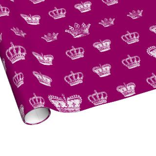 Crown Pattern in White Gift Wrap