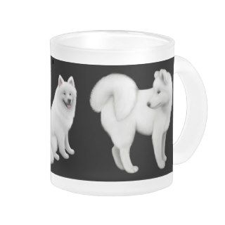 Samoyed Dogs Frosted Glass Mug