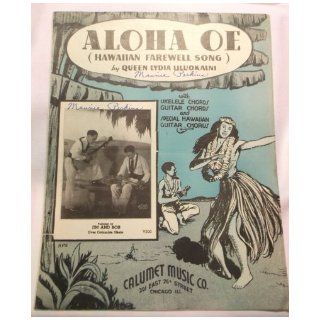 Aloha Oe (Hawaiian Farewell Song) Uke/Guitar chords Hawaiian Guitar Solo Marvin Lee music by Queen Lydia Liluokalni Books