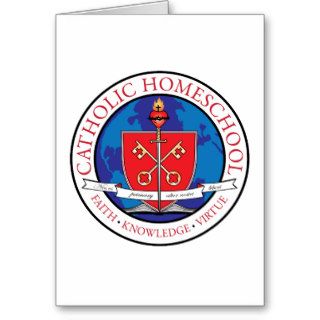 Catholic Homeschool Crest Card Vertical