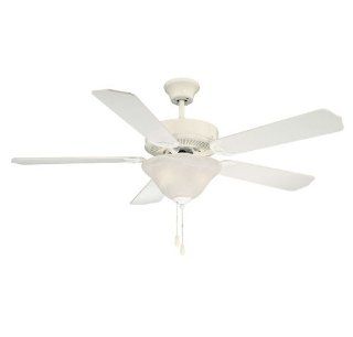 Savoy House 52 ECM 5RV WH First Value 52 Inch Ceiling Fan, White Finish with Reversible Weathered/ White Blades and White Marble Bowl Light Kit    