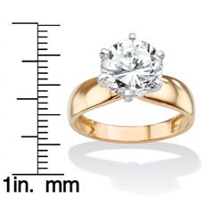 Ultimate CZ 10k Yellow Gold Cubic Zirconia Solitaire Ring Palm Beach Jewelry Cubic Zirconia Rings