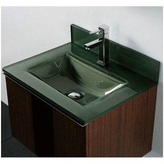 Tempered Glass Countertop Bathroom Sink Sink Finish Forest Green   Bathroom Vanities  