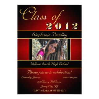 Bold Classic Red 2012 Graduation Invitation