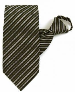 Charcoal w/Silver & Bronze Stripe Zipper Tie #262 Novelty Neckties Clothing