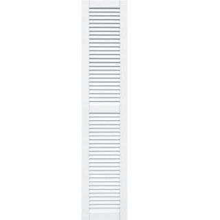 Winworks Wood Composite 15 in. x 72 in. Louvered Shutters Pair #631 White 41572631
