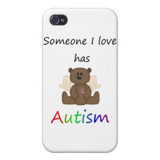 Someone I love has autism (boy bear) iPhone 4 Cover