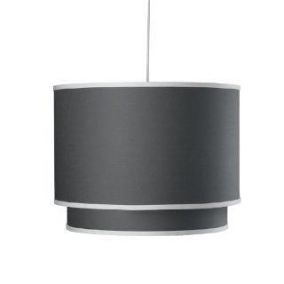 Solid Double Cylinder Pendant Light in Pewter   Ceiling Pendant Fixtures  