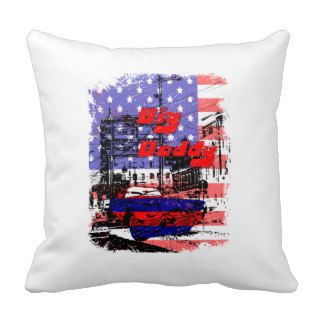 big daddy red blue affected design throw pillow