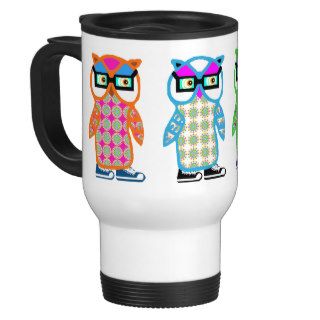New Funny Hipster Owls Travel Coffee Cup Mug Gift