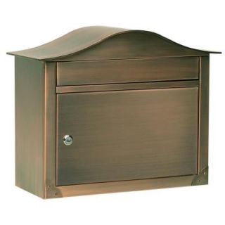Architectural Mailboxes Peninsula Antique Copper Wall Mount Locking Mailbox 2402AC