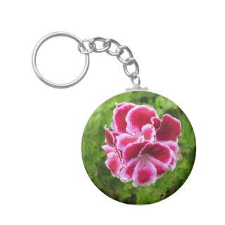 pink white flower key chains