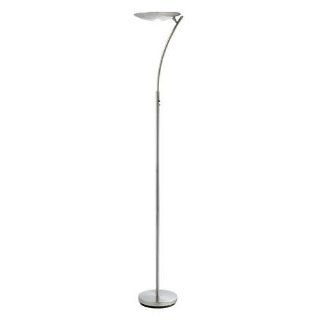 Adesso 3394 22 Aurora 2 Light LED Torchiere in Satin Steel,   Floor Lamps