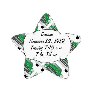 Sweet Green Retro Car Baby Shower Gifts Star Stickers