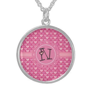 Hearts Memories Monogram N Personalized Necklace