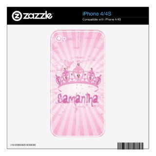 Pink Princess Crown Tiara Stilletto IPhone Skin Skin For The iPhone 4