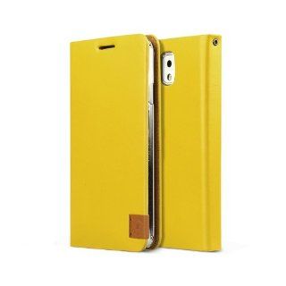 Smart Tech  Samsung Galaxy Note 3 Signature Tag Diary Wallet Case Cover Genuine Leather Case for Galaxy Note III N9002 N9005 N9006 N9008 N9009 (Mustard) Cell Phones & Accessories
