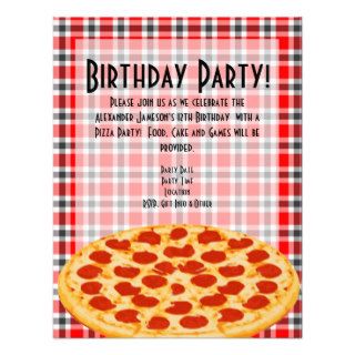 Pizza Birthday Party Invitation, Tablecloth Design