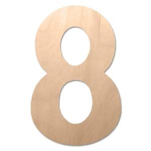 Design Craft MIllworks 8 in. Baltic Birch Classic Wood Number (8) 47178
