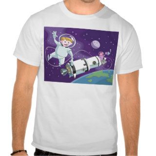 space walk astronaut couple having tea t shirt