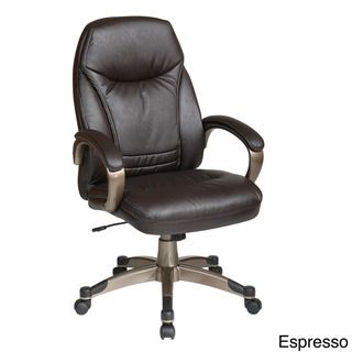 Office Star Products 'Work Smart' High Back Contour Seat and Back Faux Leather Chair Office Star Products Ergonomic Chairs