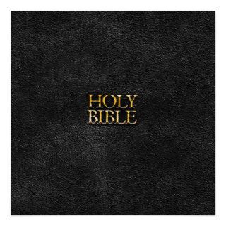 Holy Bible Christian Religion Faux Black Leather Print