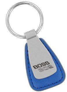 BOSS 302 Mustang Key Chain Keychain Key Ring   Blue Leather Automotive