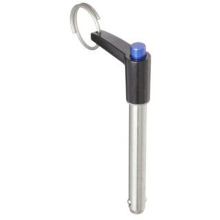 304 Stainless Steel Quick Release Pin, Plain Finish, L Handle, Push Button, 0.1875" Diameter, 0.50" Usable Length