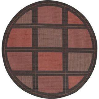 Couristan Recife Summit Terracotta Black 8 ft. 6 in. x 8 ft. 6 in. Round Area Rug 10434000086086N