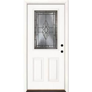 Feather River Doors Sapphire Patina Half Lite Primed Smooth Fiberglass Entry Door 8H3170