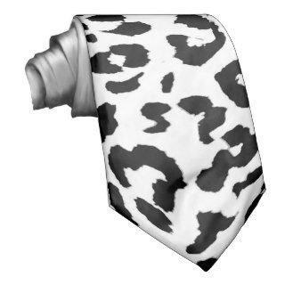 Black and White Leopard Print Skin Neckties