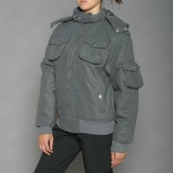 Lexen Women's Grey Wool blend Bomber Coat Lexen Coats