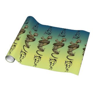 Green Oriental Dragon Wrapping Paper