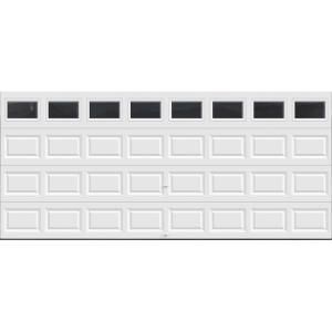 Clopay Value Series 16 ft. x 7 ft. Non Insulated White Garage Door with Plain Windows HDB_SW_Plain