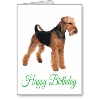 Happy Birthday Airedale Terrier Dog Greeting Card