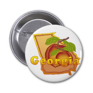 Georgia Peach Pinback Buttons