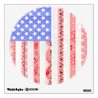 American flag,USA Red Blue White Aztec Pattern Room Decals