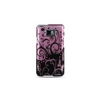 SAMSUNG GALAXY S II / I9100 CRYSTAL PURPLE W/ BLACK SWIRL Snap On Cover, Hard Plastic Case, Protector   Retail Packaged Cell Phones & Accessories
