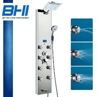 51" Tempered Glass Shower Massage Panel System & Temp Display SHPL 7391   Shower Towers  